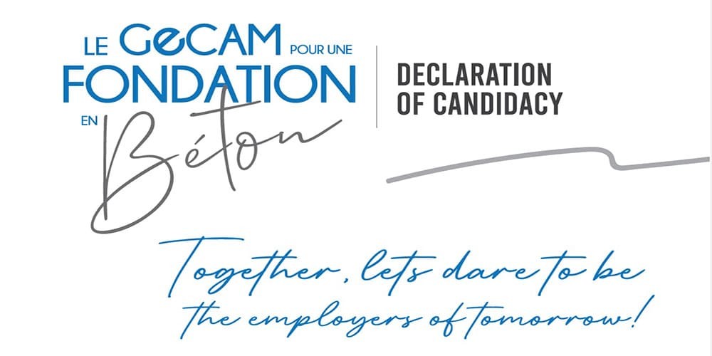 Declaration of Candidacy - GECAM for a CONCRETE FOUNDATION